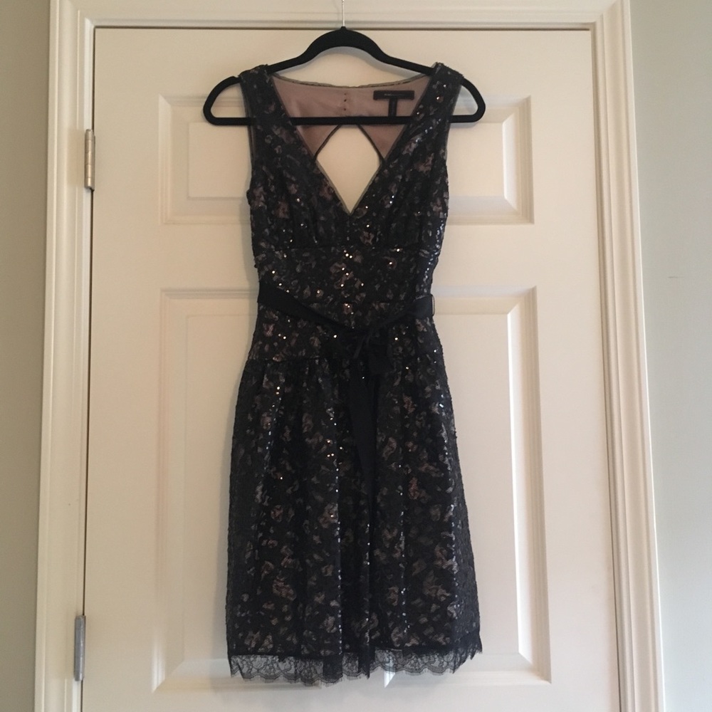BCBGMaxazria Black Lace Cocktail Dress